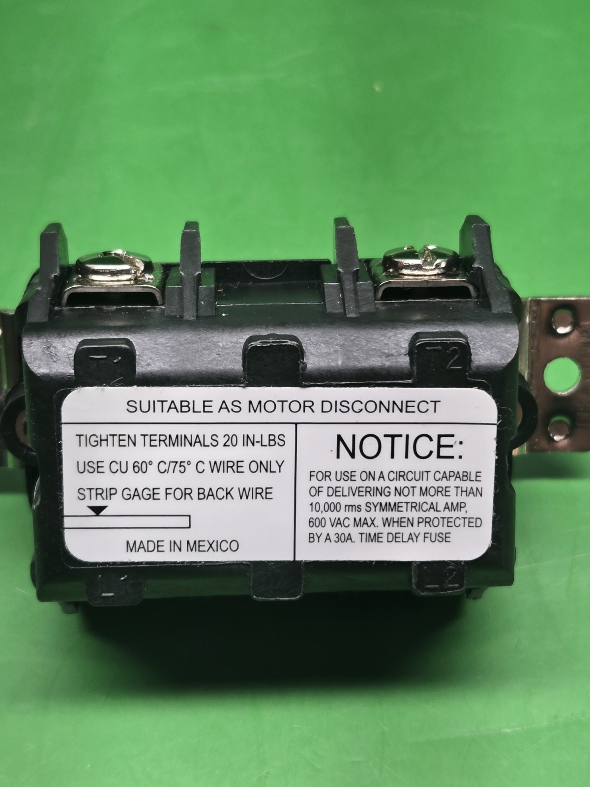 LEVITON MS302 , 30A -600V -AC SINGLE PHASE MANUEL SWITCH-MOTOR DISCONECT