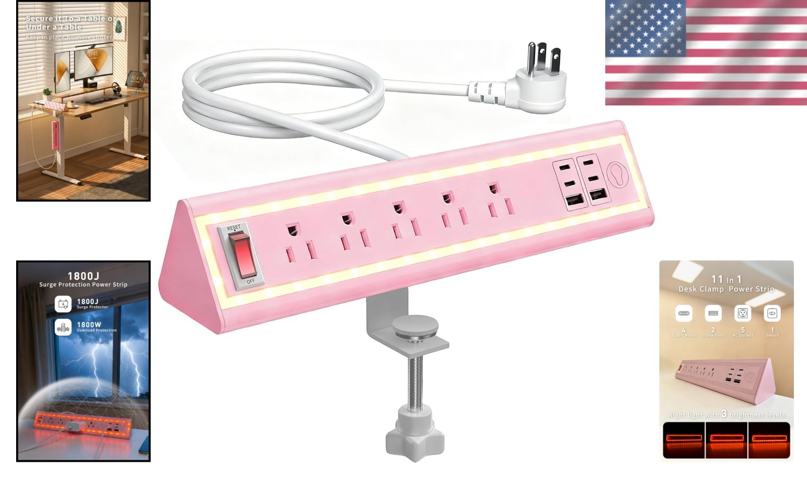 Professional Surge Protector, 1800J Protection, V0 Housing