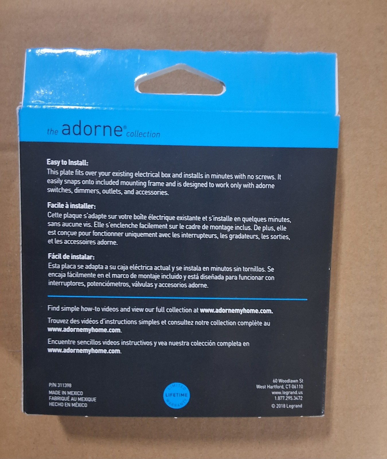 adorne® Gloss White-on-White 2-Gang Screwless Wall Plate – AWP2GWHW10