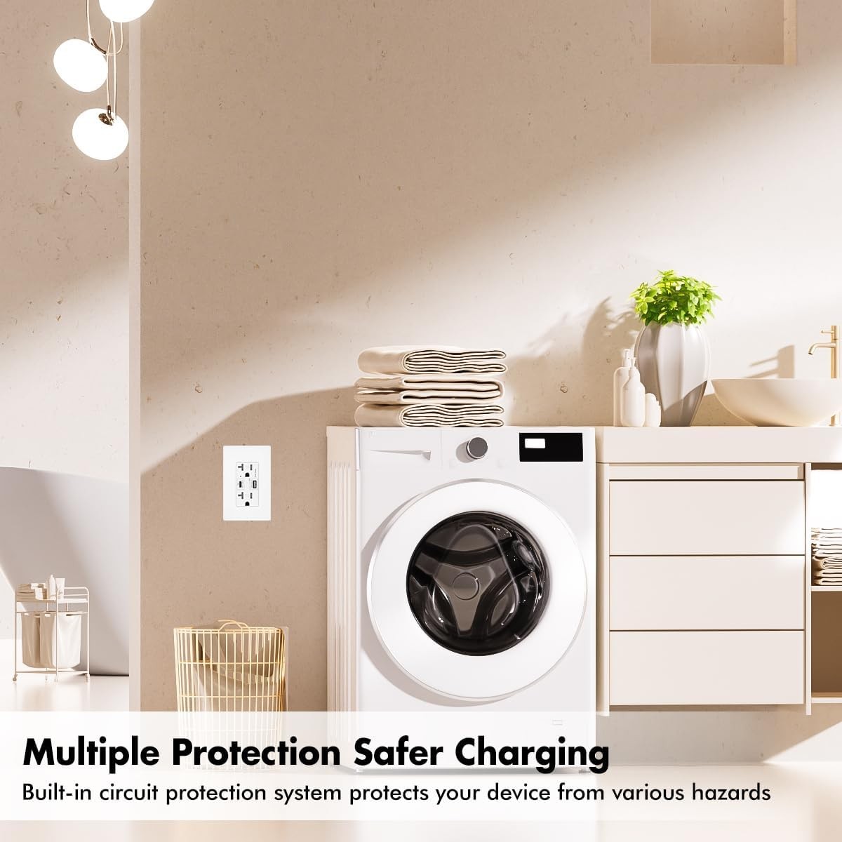 Micmi USB C + A Outlet PD 65W GaN + Power Delivery Receptacle 6.5A with Type …