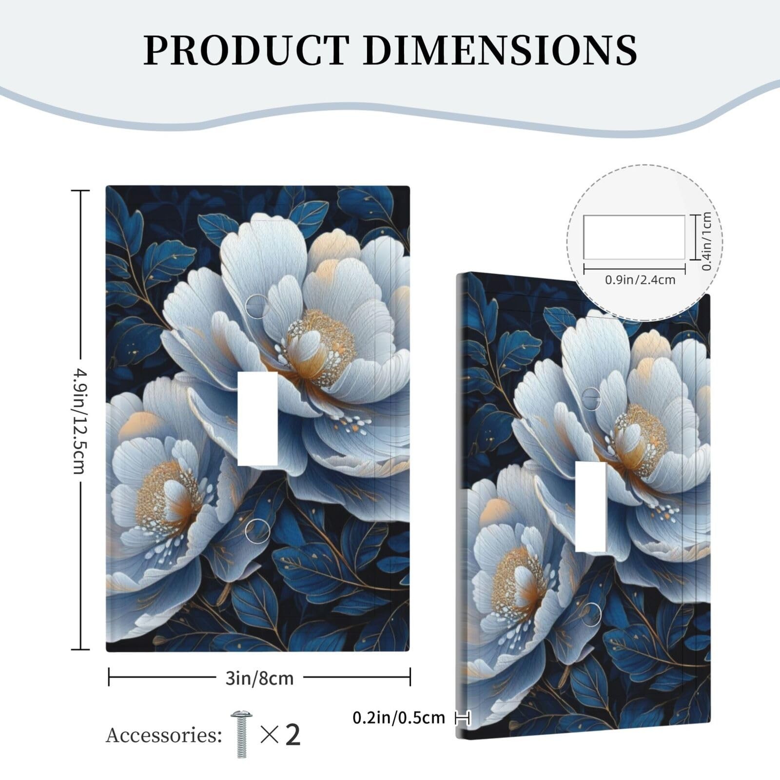 Decorative Art Light Switch Covers Blue Blooming Flowers 1 Gang Single Toggle…