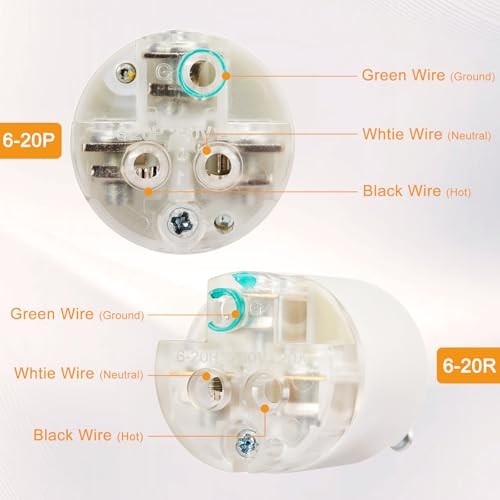 6-20P Replacement Plug and 6-20R Replacement Connector 5 5 Set Plug&Connector