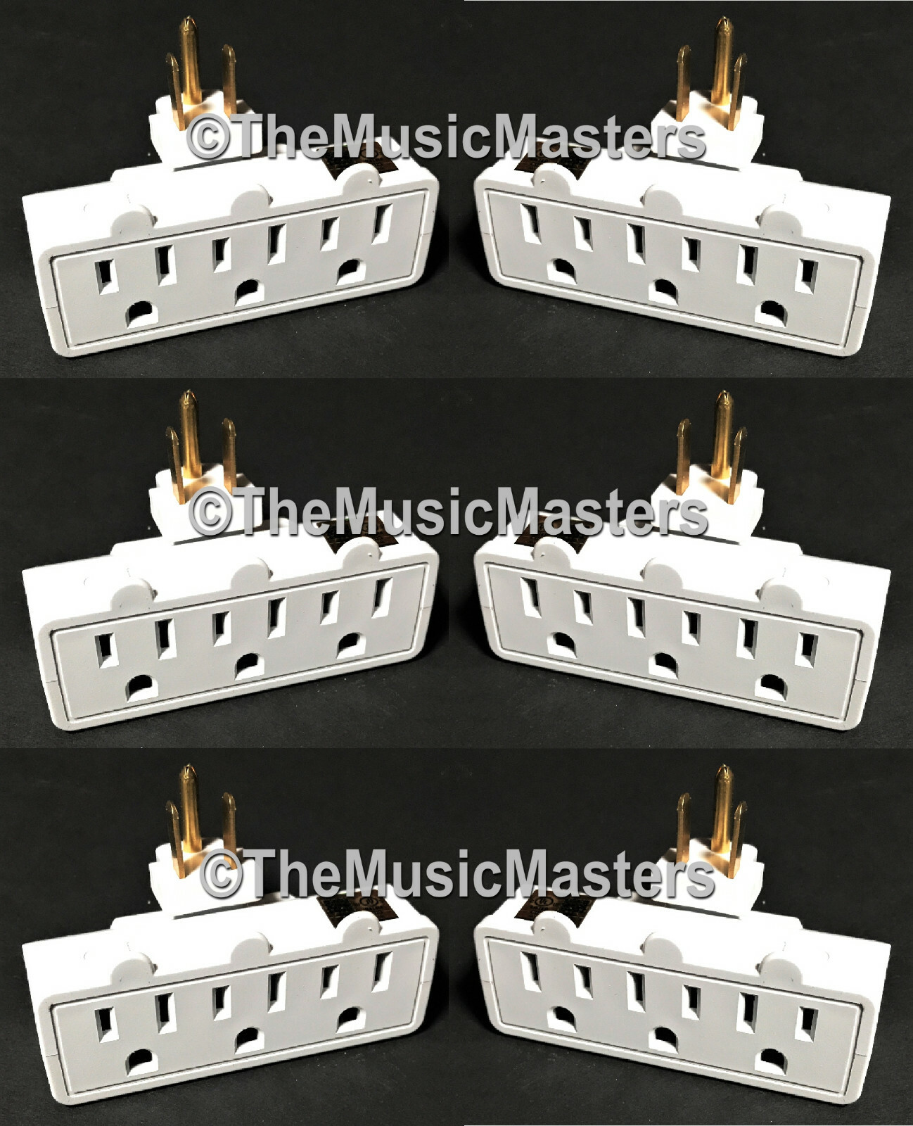 6X Swivel 3 Outlet Triple AC Wall Plug Power Tap Splitter 3-Way Electric Adapter