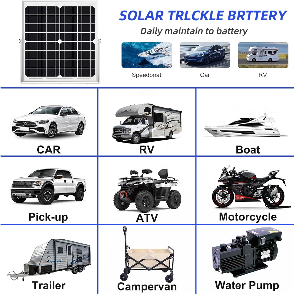 30W 16V Solar Panel For Portable Solar Trickle Charger and Maintainer Power Bank