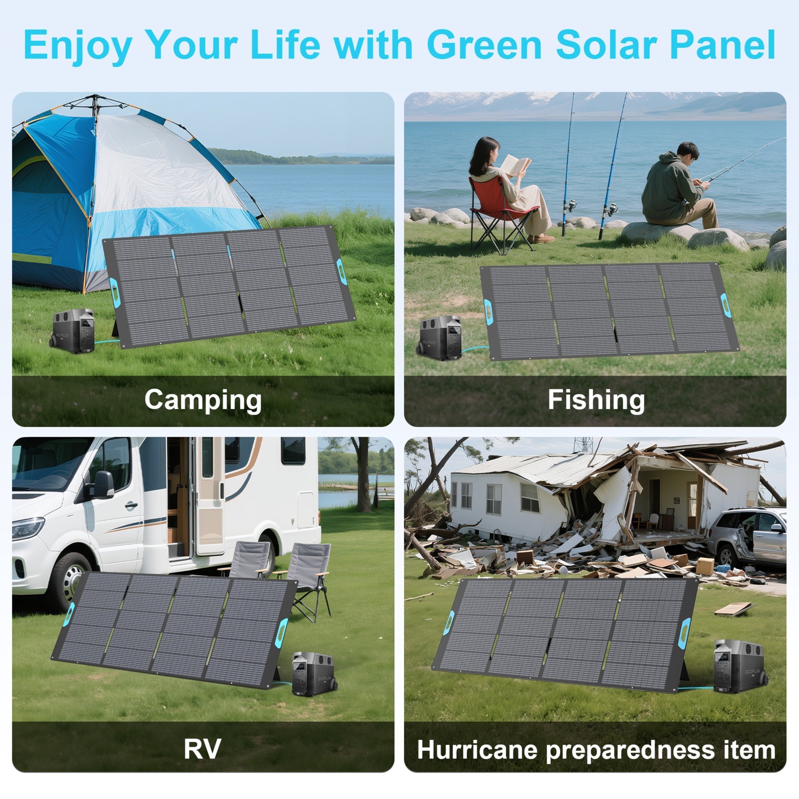 400W ETFE Solar Panel for Jackery Explorer 2000 plus 1500 Ultra Power Station
