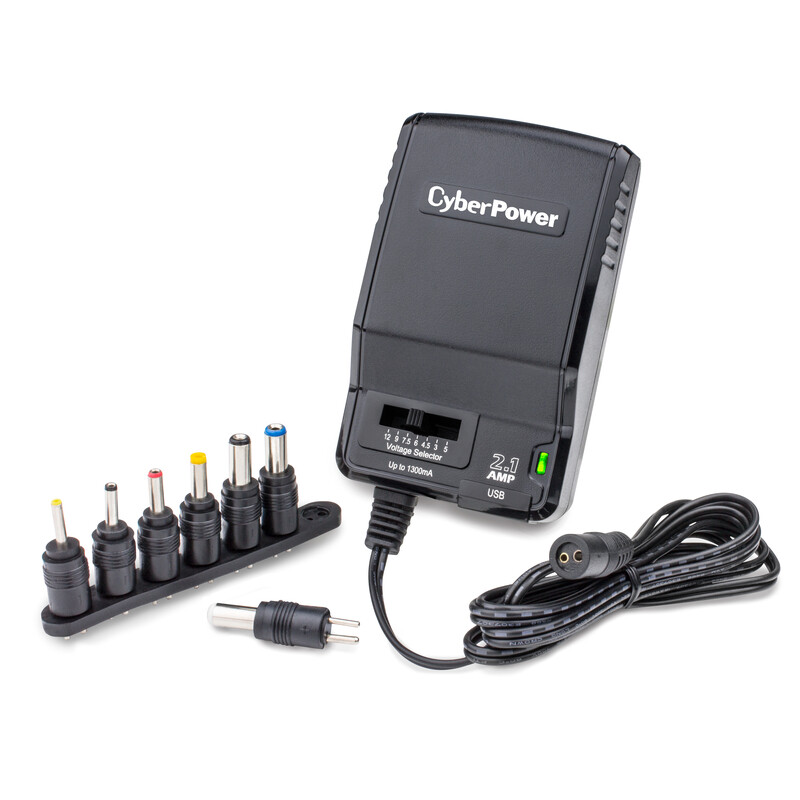 CyberPower CPUAC1U1300 1300mA 100 to 120V ac Black Universal Power Adapter