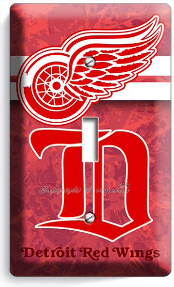 DETROIT RED WINGS NHL DRW HOCKEY TEAM LOGO LIGHT SWITCH OUTLET WALL PLATES COVER