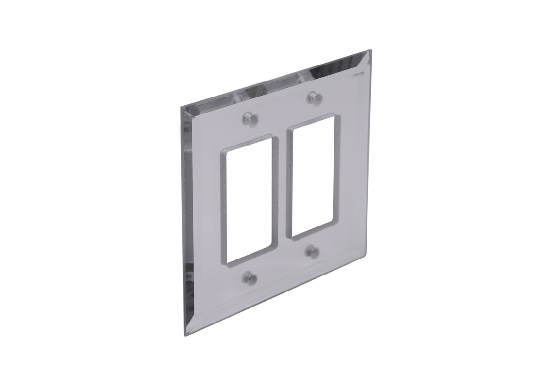 FHC MP13G Gray Double Decorator/Rocker Glass Mirror Plate