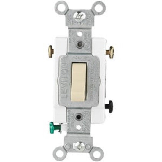12-Leviton Toggle Ivory 20A Grounding Quiet 3-Way Electric Switch S07-CS320-2IS