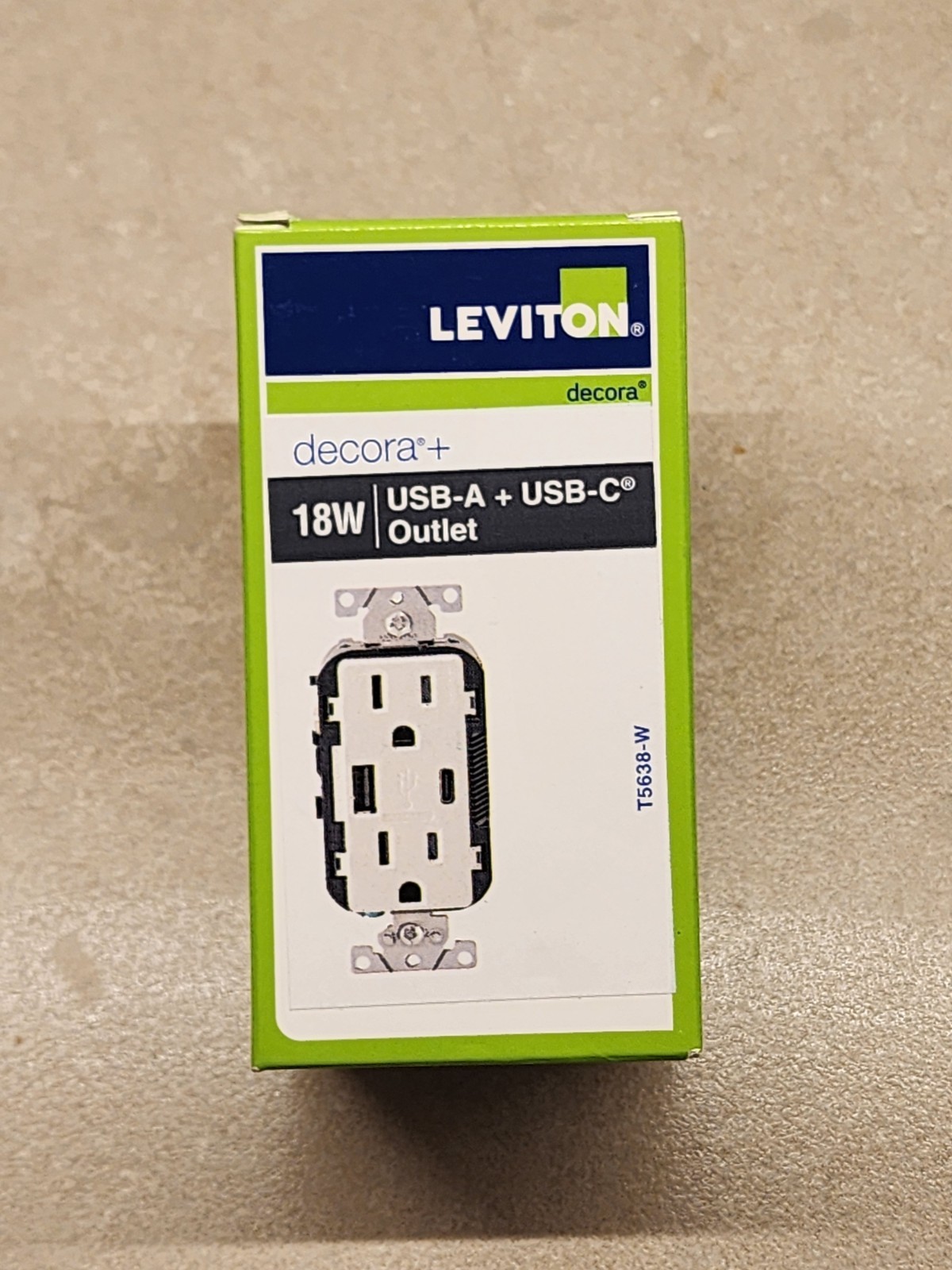 Leviton T5638-W: USB Type A & C In-Wall Charger Tamper Resistant Outlet in White