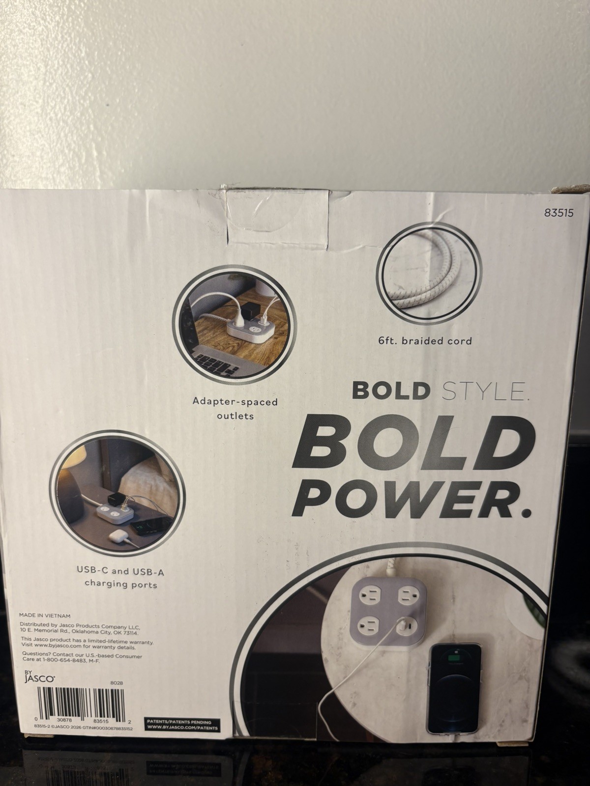 UltraPro Elite Charging Station 3 Outlets USB-C/USB-A 6ft Cord White 2-Pack