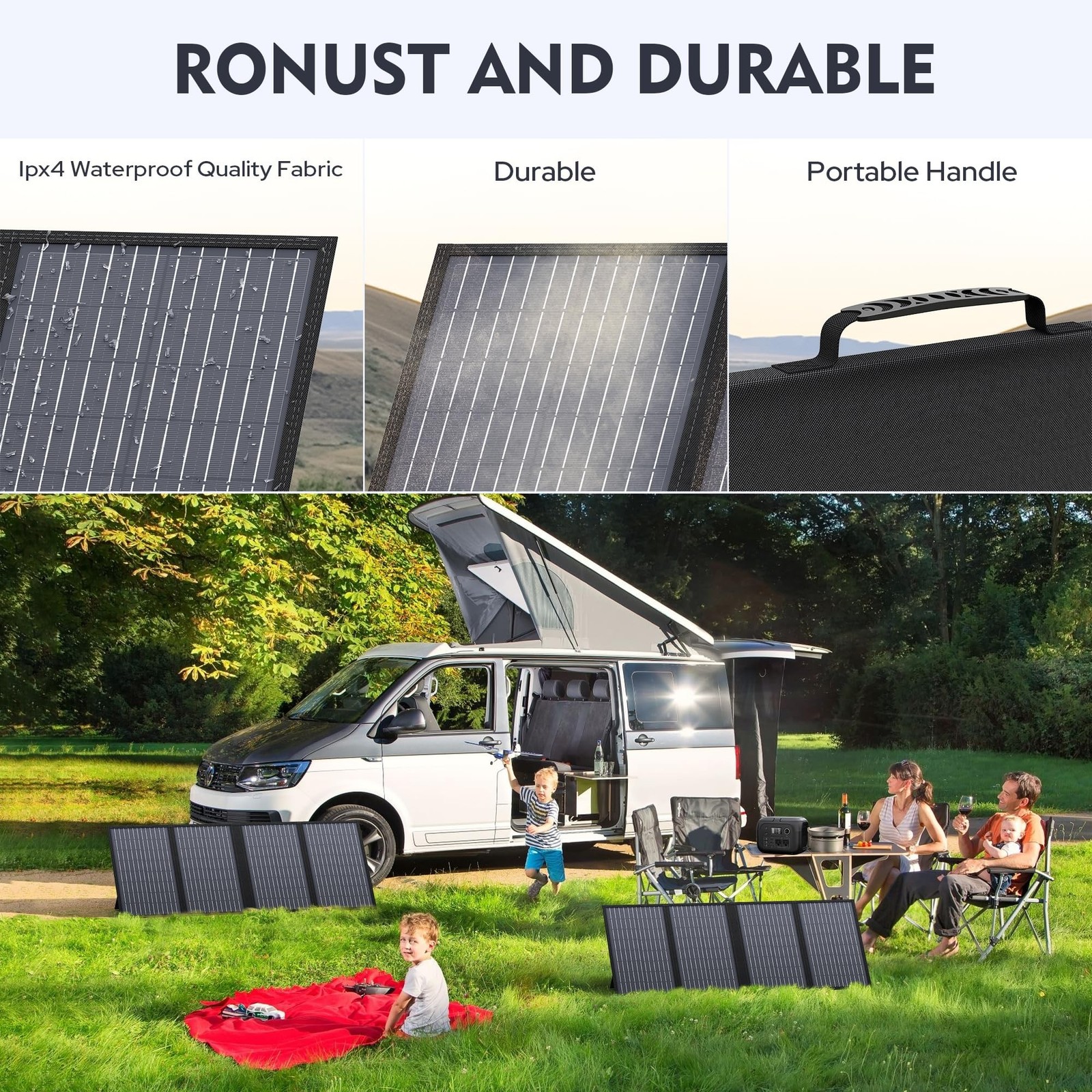 ENGINSTAR 60W Foldable Solar Panel Charger with 18V DC Outlet for Portable Po…