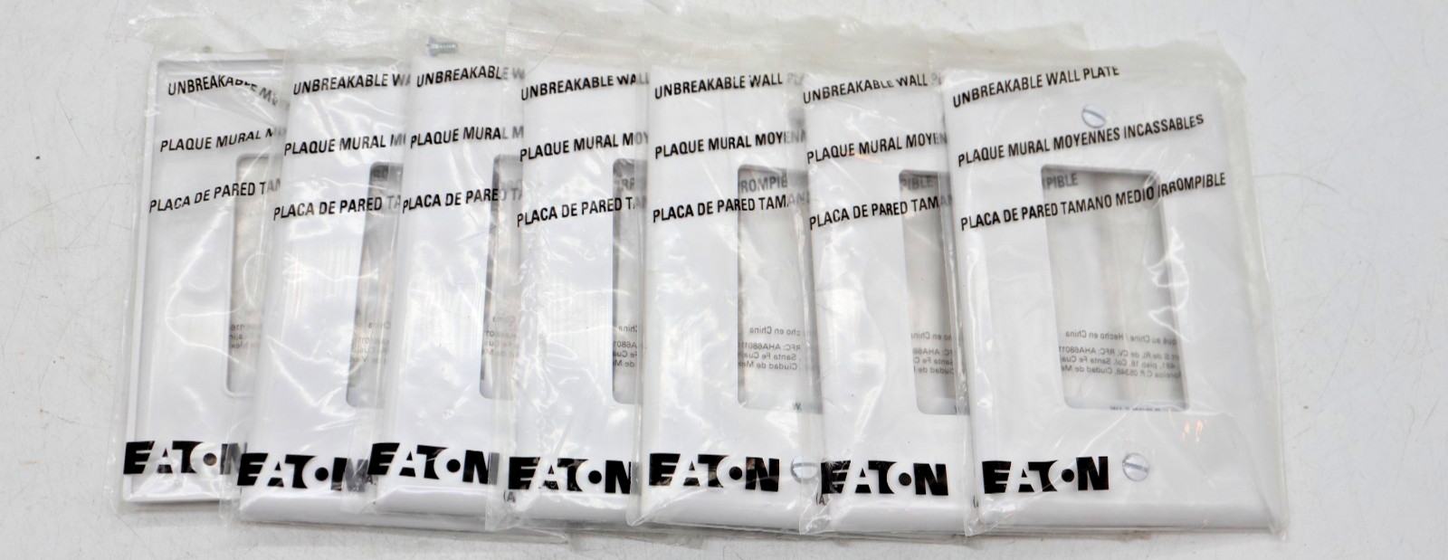 Eaton PJ26W-F-LW | (7 Pack) 1-Gang Mid-Size Decorator Wallplate | White