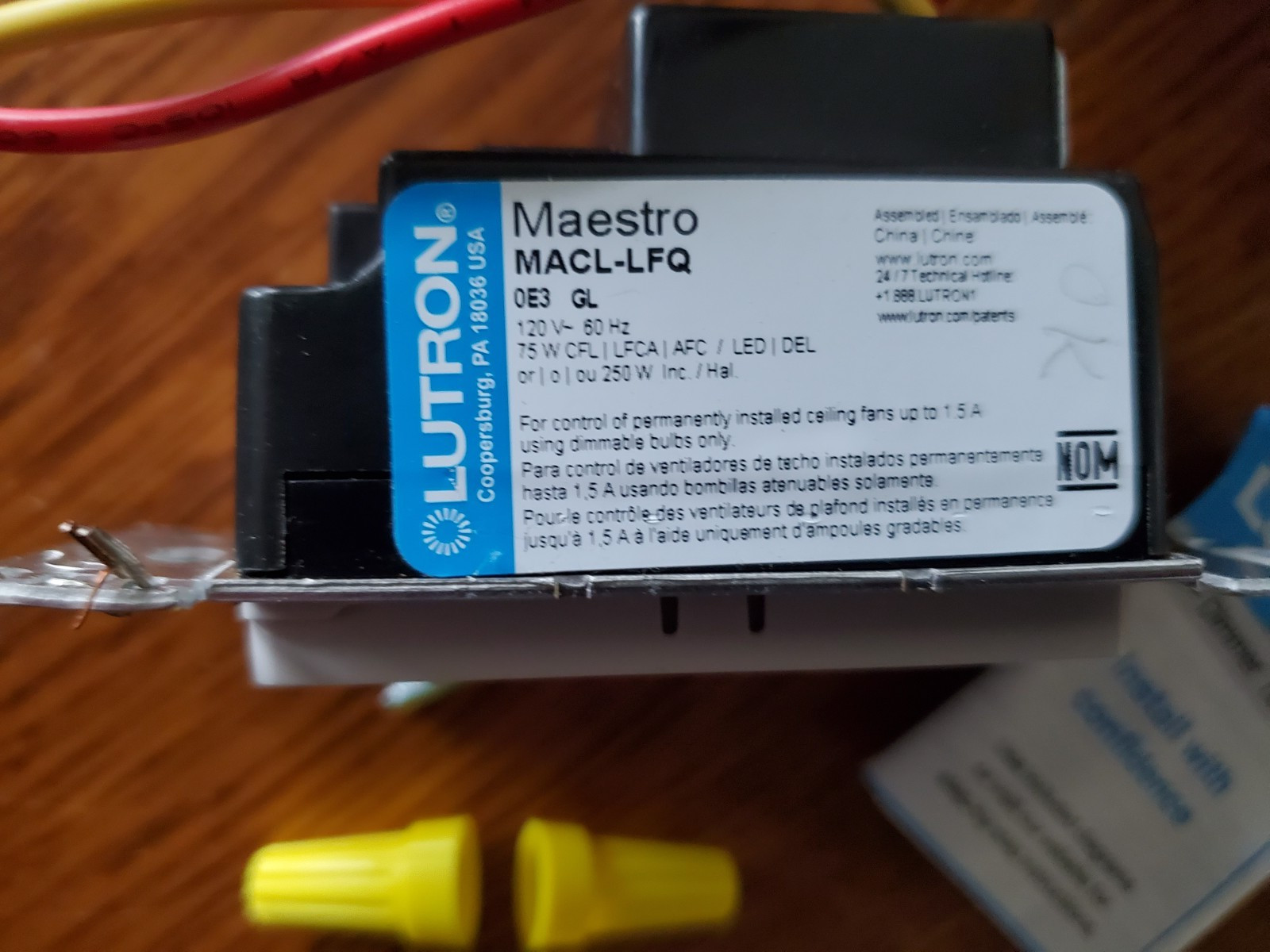 🚚💨 Lutron Maestro Fan + Light Dimmer MACL-LFQ-WH FAST SHIPPING ✅