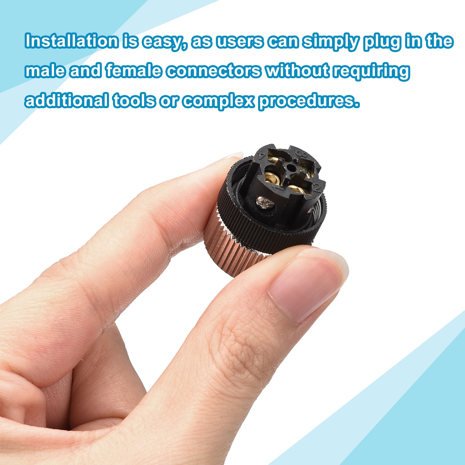 4 Set 4 Pin M12 Male & Female Aviation Wire Connector Waterproof IP67 Circular
