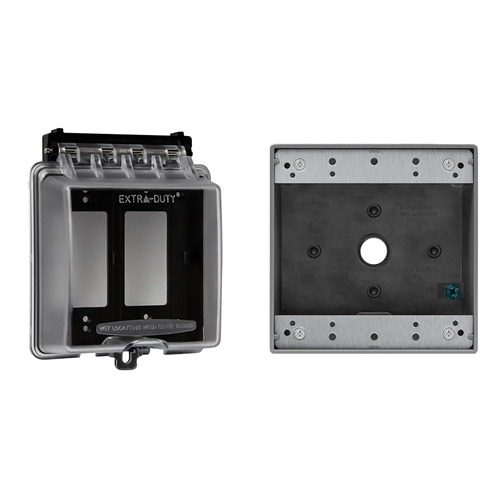 ENERLITES Weatherproof Outlet Bundle with Decorative Outlet Cover and Metal Outl