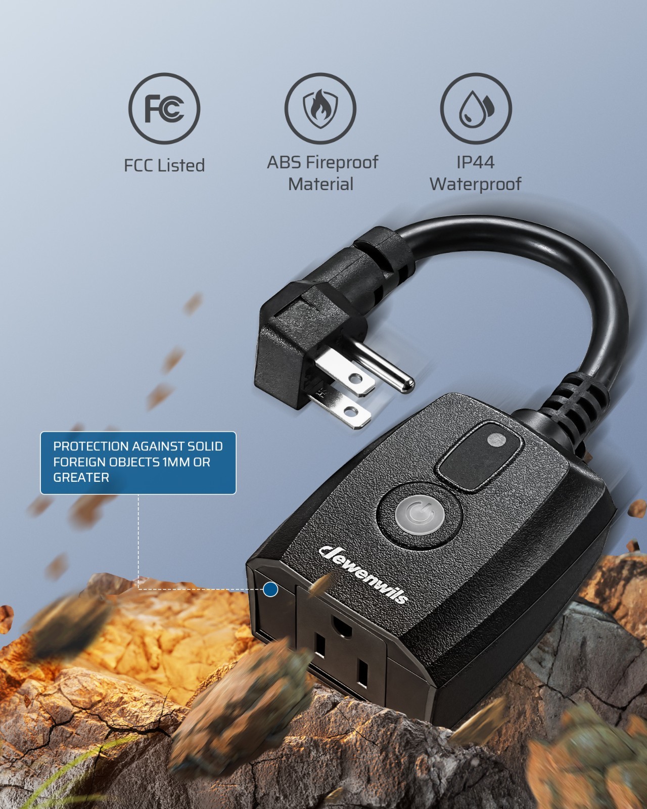 DEWENWILS Outdoor Dimmer for String Lights with Remote Waterproof Plug-in Dimmer