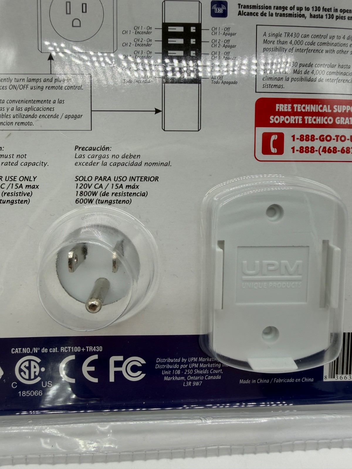 UPM RCT100 TR430 Programmable Timer w/ Remote Control 7-Day Sealed New