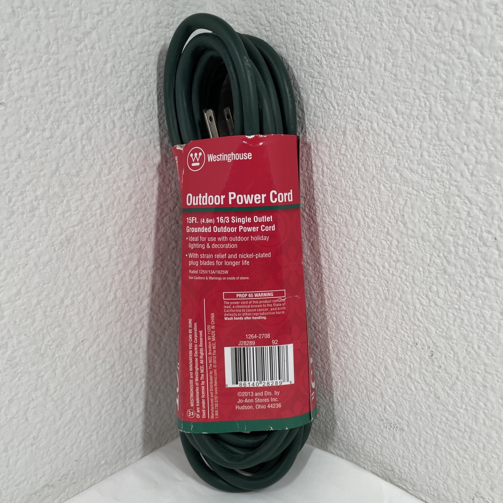 Westinghouse Grounded Outdoor Power Cord Green 15′ Medium Duty All Weather BNIP