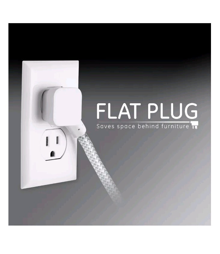 Cordinate Designer Extension Cord, 3 Grounded Outlets, 10-foot Cord and Low-Prof