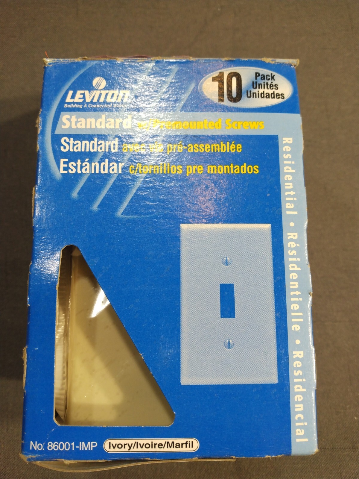 Leviton Ivory Thermoset Plastic Toggle Switch Wall Plate Cover (8) PACK 1 Gang