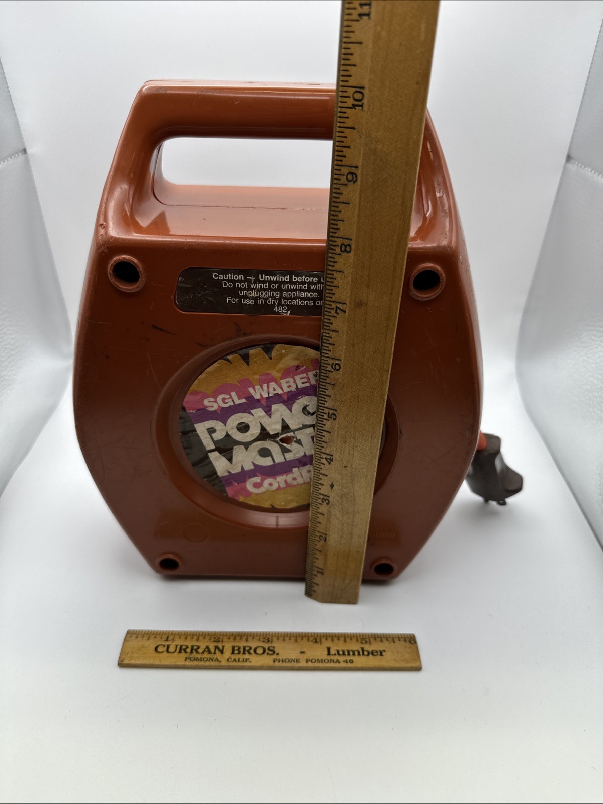 RARE* SGL Waber Power Master Cord Reel 25 Ft. 10 Amps 125 Volts 1250 Watt PM-252