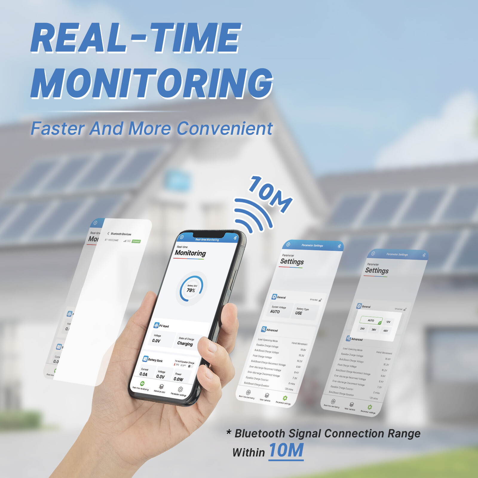Redodo MPPT Solar Charge Controller 40A 12V/24V Bluetooth App Wireless Control