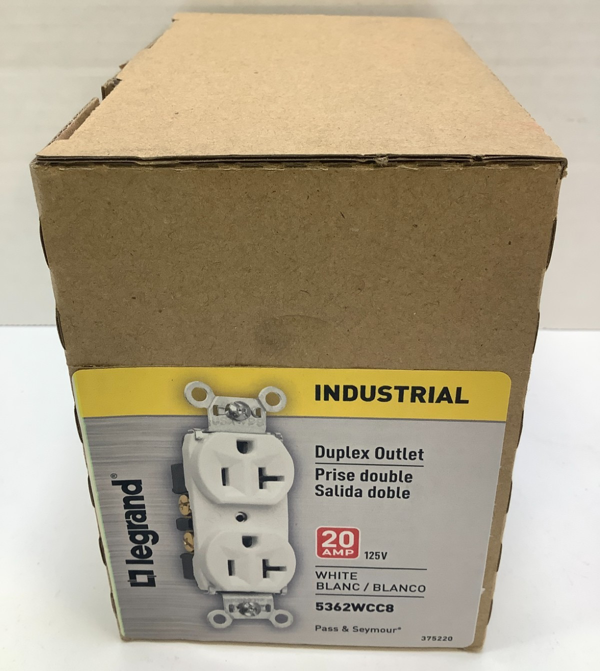 Legrand 5362WCC8 Industrial Duplex Outlet, 20A, 125V, White, Lot of 8