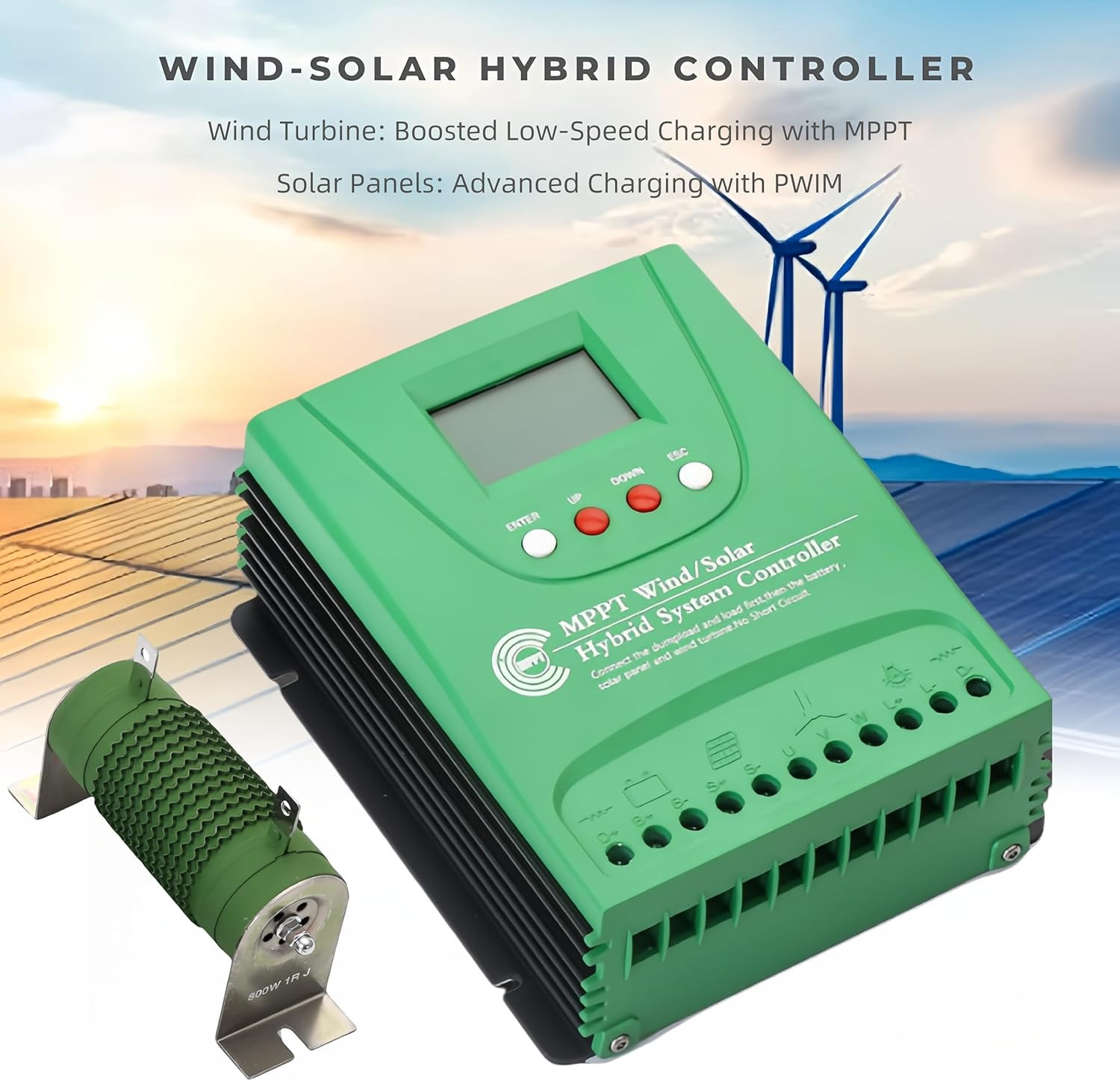 2000W Wind Solar Hybrid Charge Controller, 1000W Wind Turbine & 1000W Solar Pane