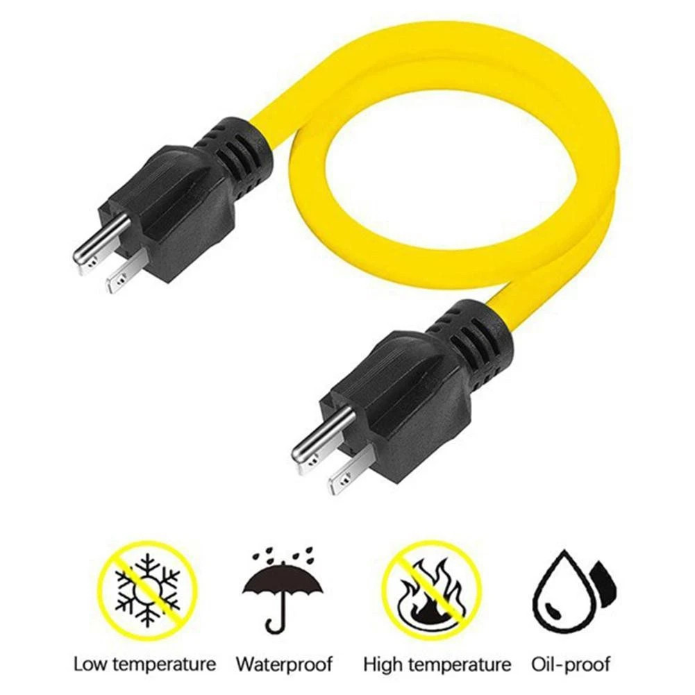 Three Prong Plug USA For NEMA 5-15P to 5-15P 125V Double Male Extension Cord New