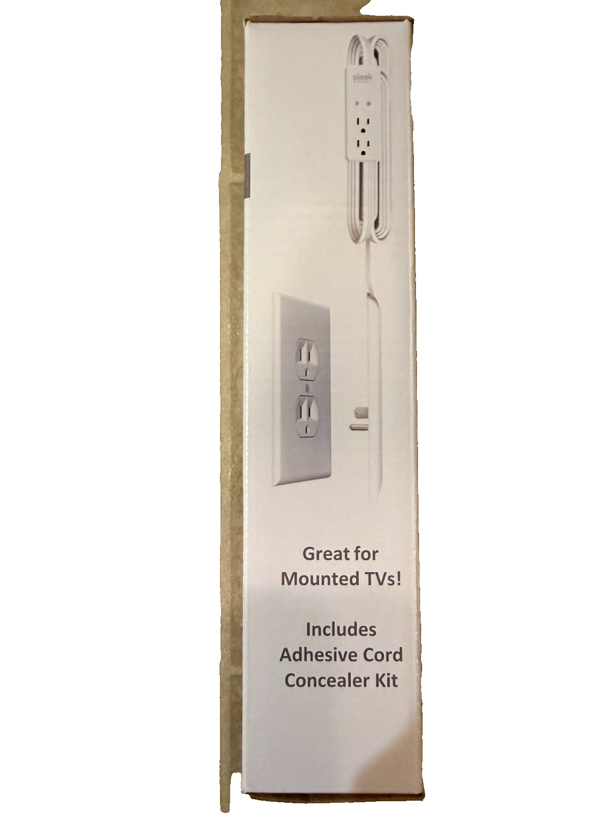 Sleek Socket Ultra-Thin Outlet Cover Surge Protector 1080J Oversized White NEW