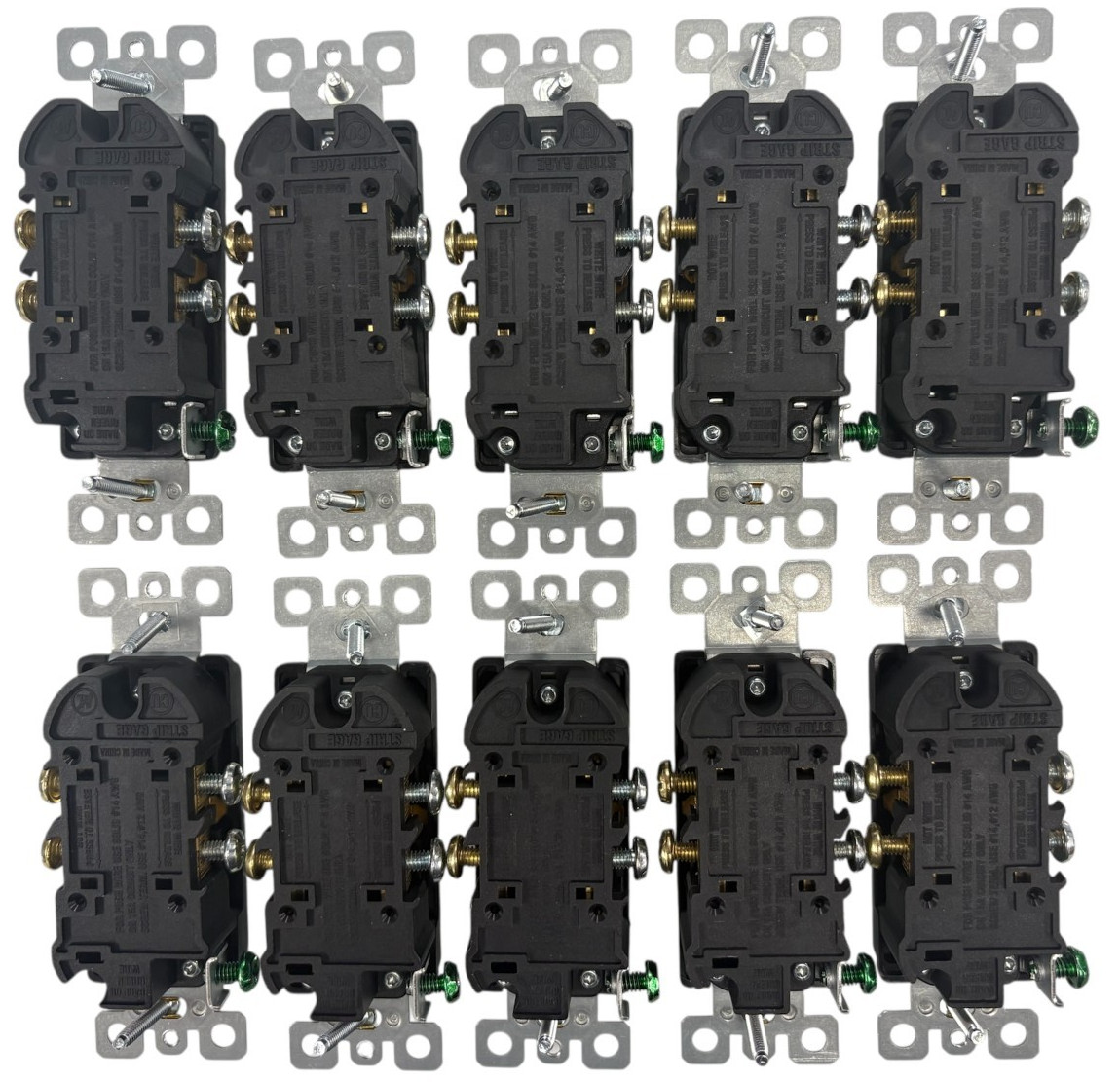 10-Matte Black Decorator Receptacle, 15A 125V Standard Electrical Wall Outlet
