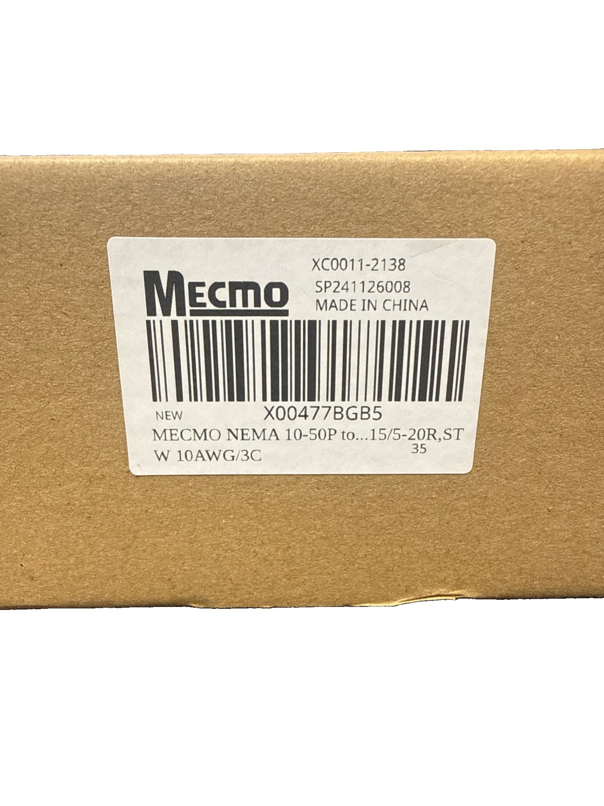 MECMO 50A 220 to 110 Household T-Blade Adapter, NEMA 10-50P to 4X 5-20R/15R W/ 2