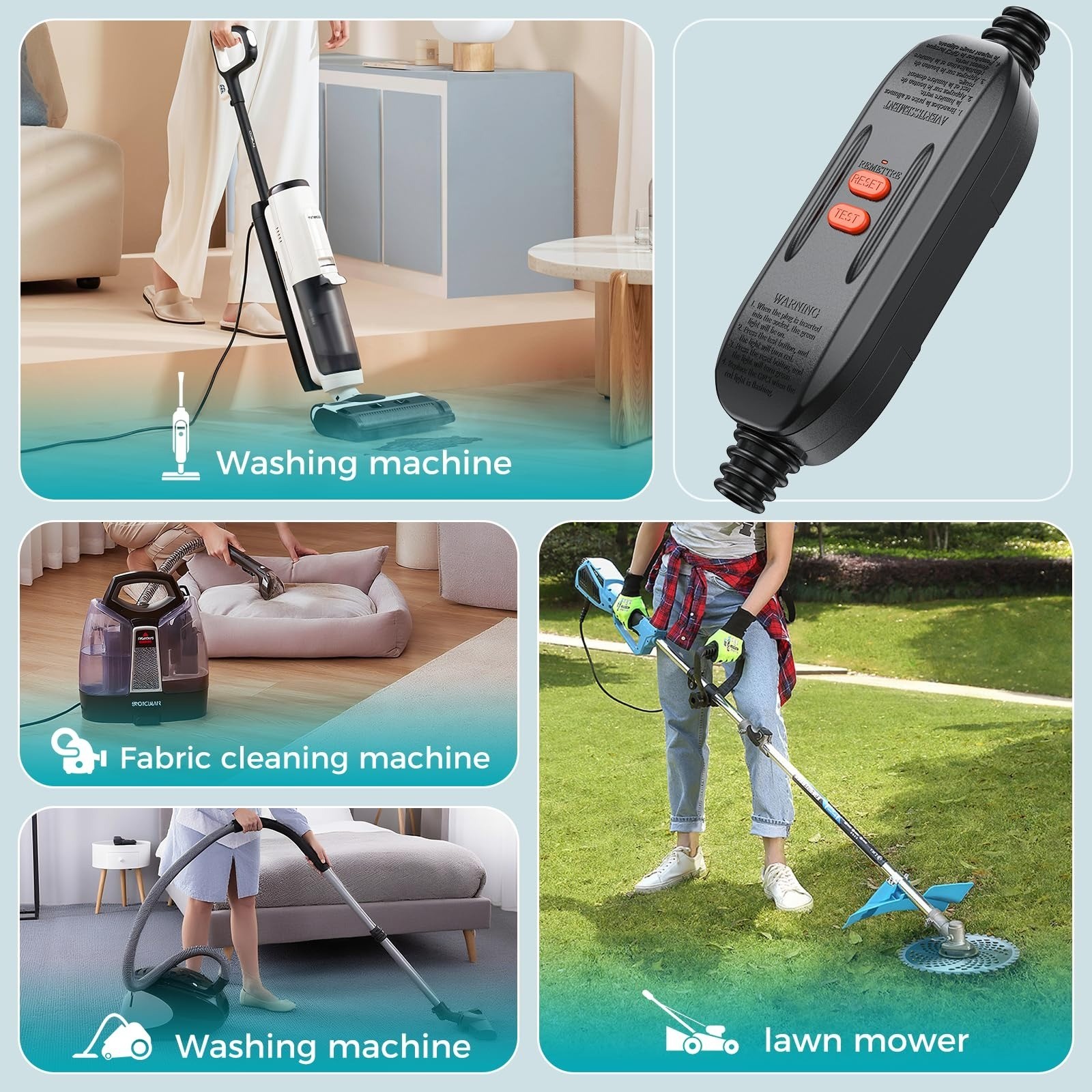 OAONAN Inline GFCI Plug 15 Amp Auto Reset Ground Fault Protection