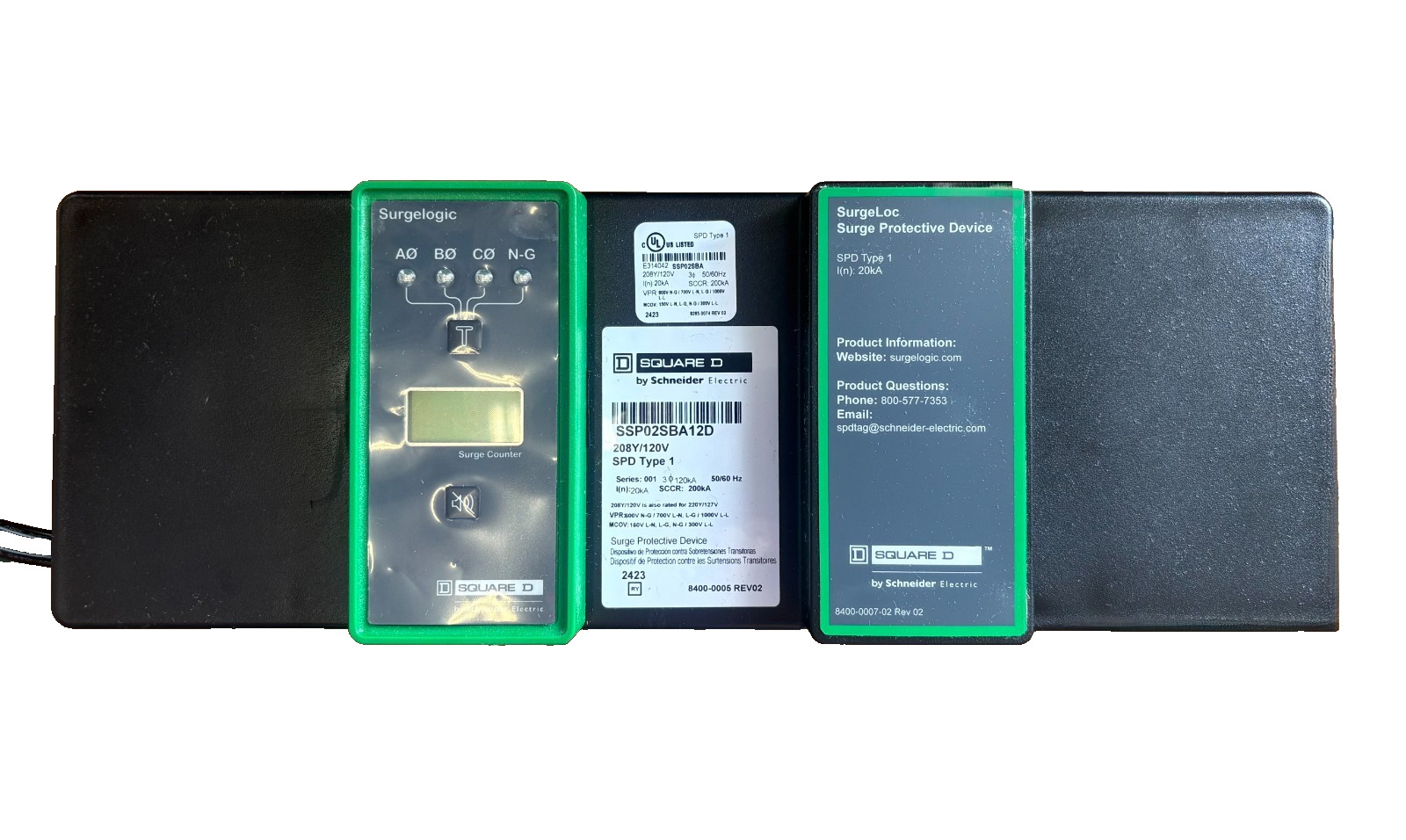 Square D SSP02SBA12D Surge Protector 208-120V 200ka Surgelogic SurgeLoc