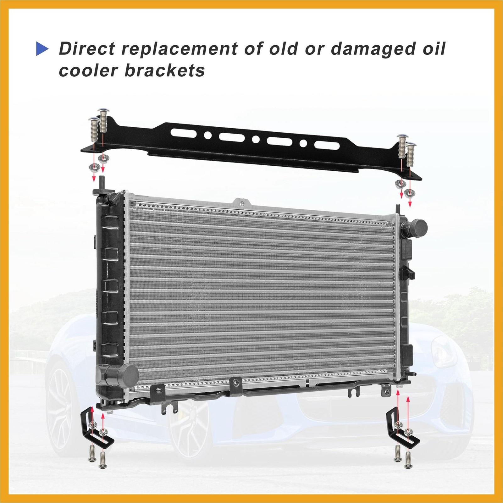 Universal Oil Cooler Mounting Bracket Kit 330mm Aluminum Alloy Engine Oil Coo…