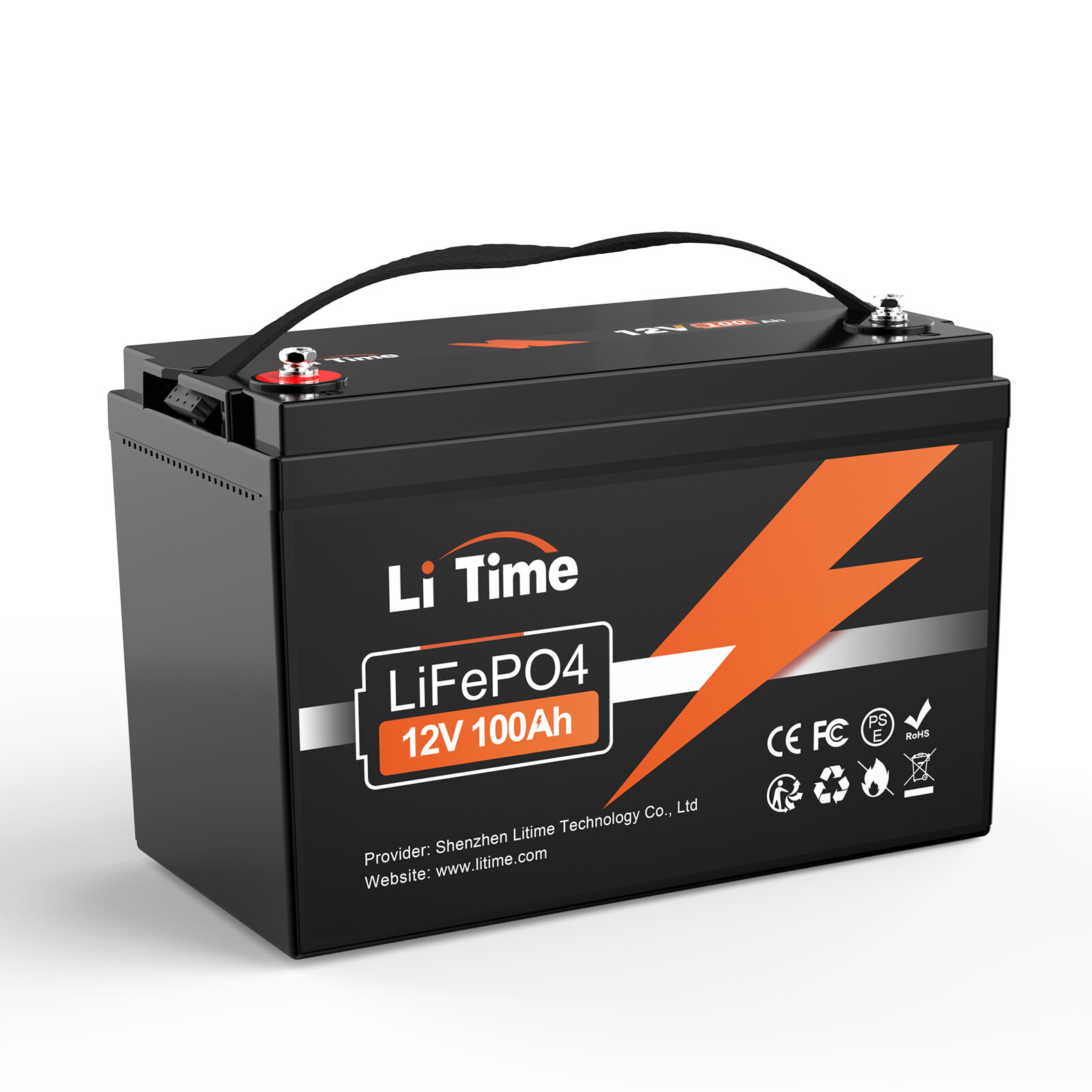 Litime 12V 100Ah LiFePO4 Lithium Battery 100A BMS 4000-15000 Cycles for RV Solar