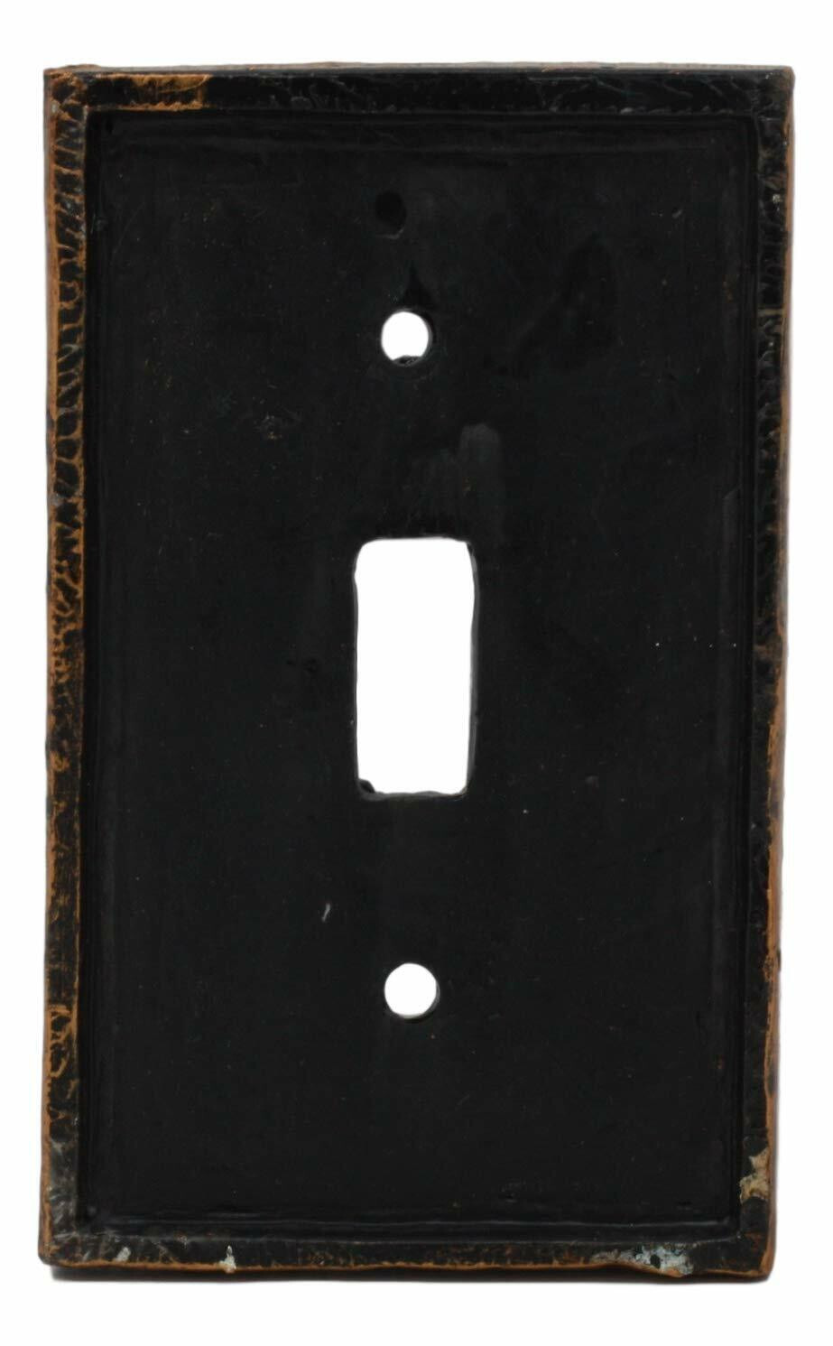 4.25 Inch Resin Steampunk Light Switch Plate Cover Handcrafted Gray/Gold