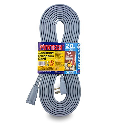 POWTECH Heavy duty 20 FT Air Conditioner and Major Appliance Extension Cord UL