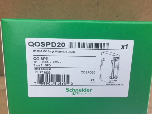 Schneider QOSPD20 Surge Protection Device Rated Discharge Current 20kA – Type 2