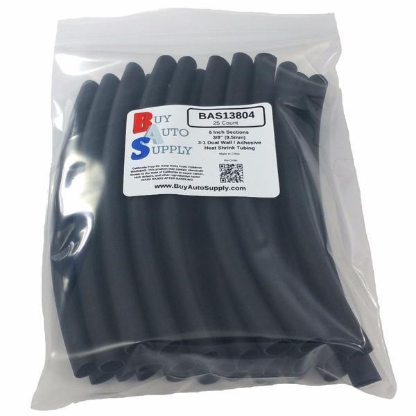 3/8″ 3:1 Adhesive Lined Dual Wall Heat Shrink Tubing – 6″ Sections -Black & Red