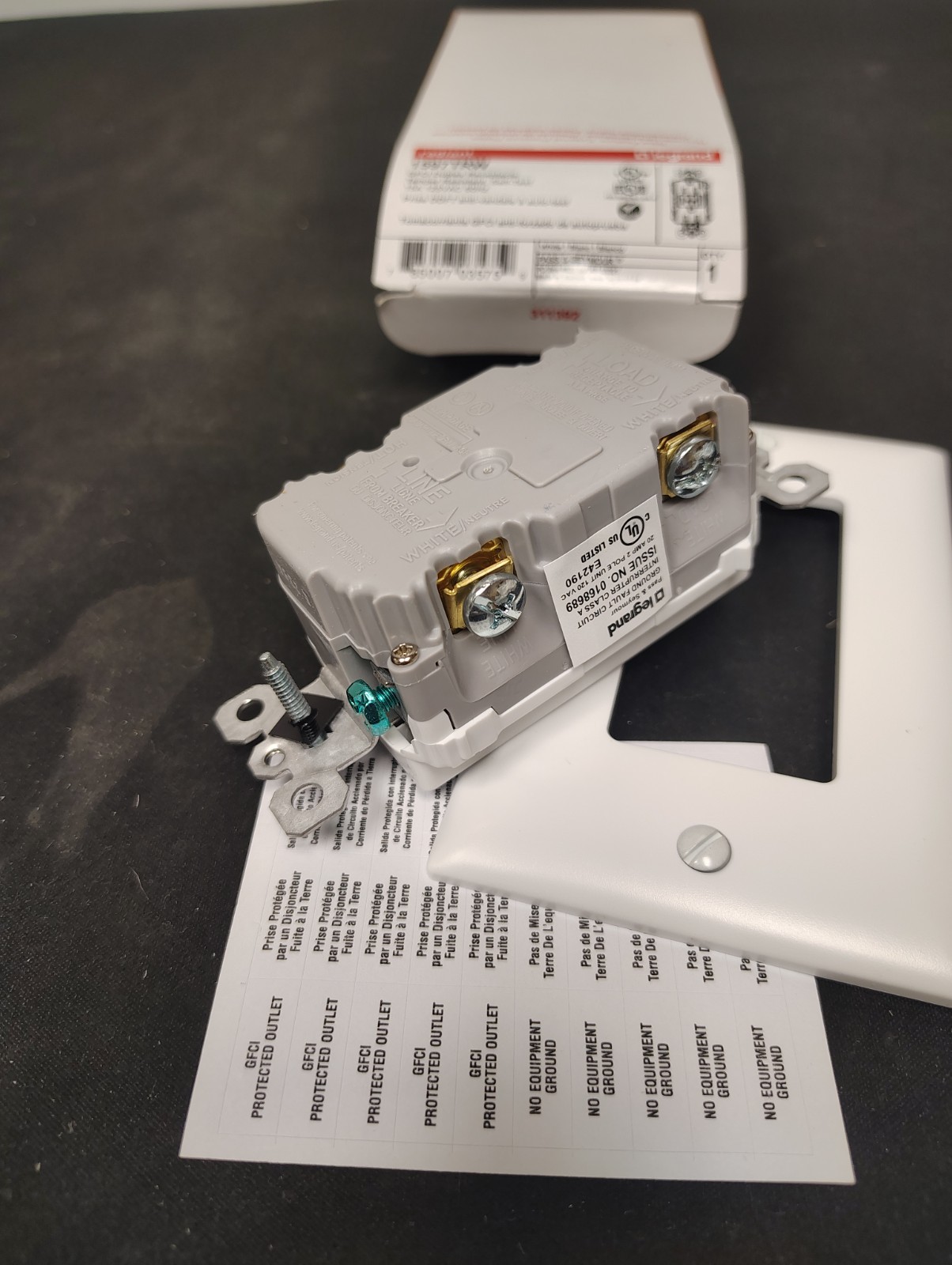 Legrand 1597TRW GFCI Receptacle Tamper Resistant Outlet 15A 125V