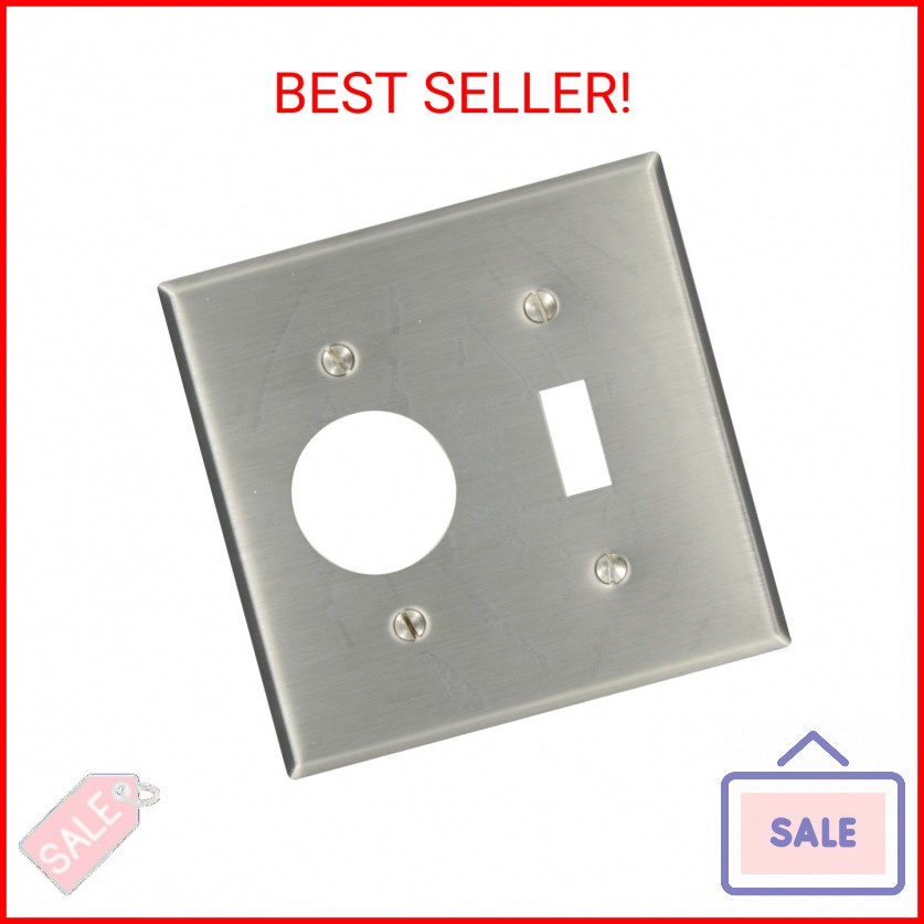 Leviton 2-Gang 1-Toggle 1-Single 1.406-Inch Diameter, Device Combination Wallpla