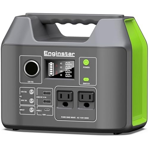 EnginStar 300W Portable Solar Generator 296Wh Backup Power