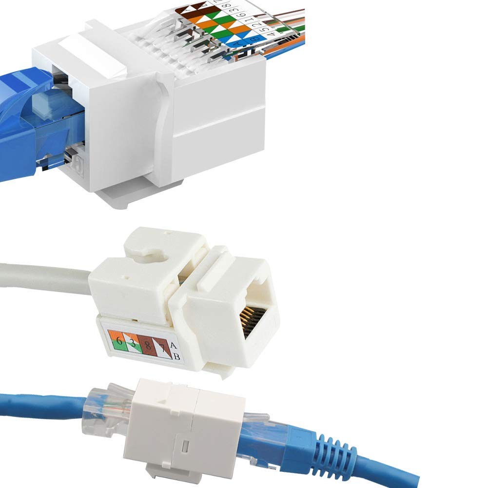 1 Port Tooless Cat5e Ethernet Punch Down Wall Plate Wire to Female – Cat 5e R