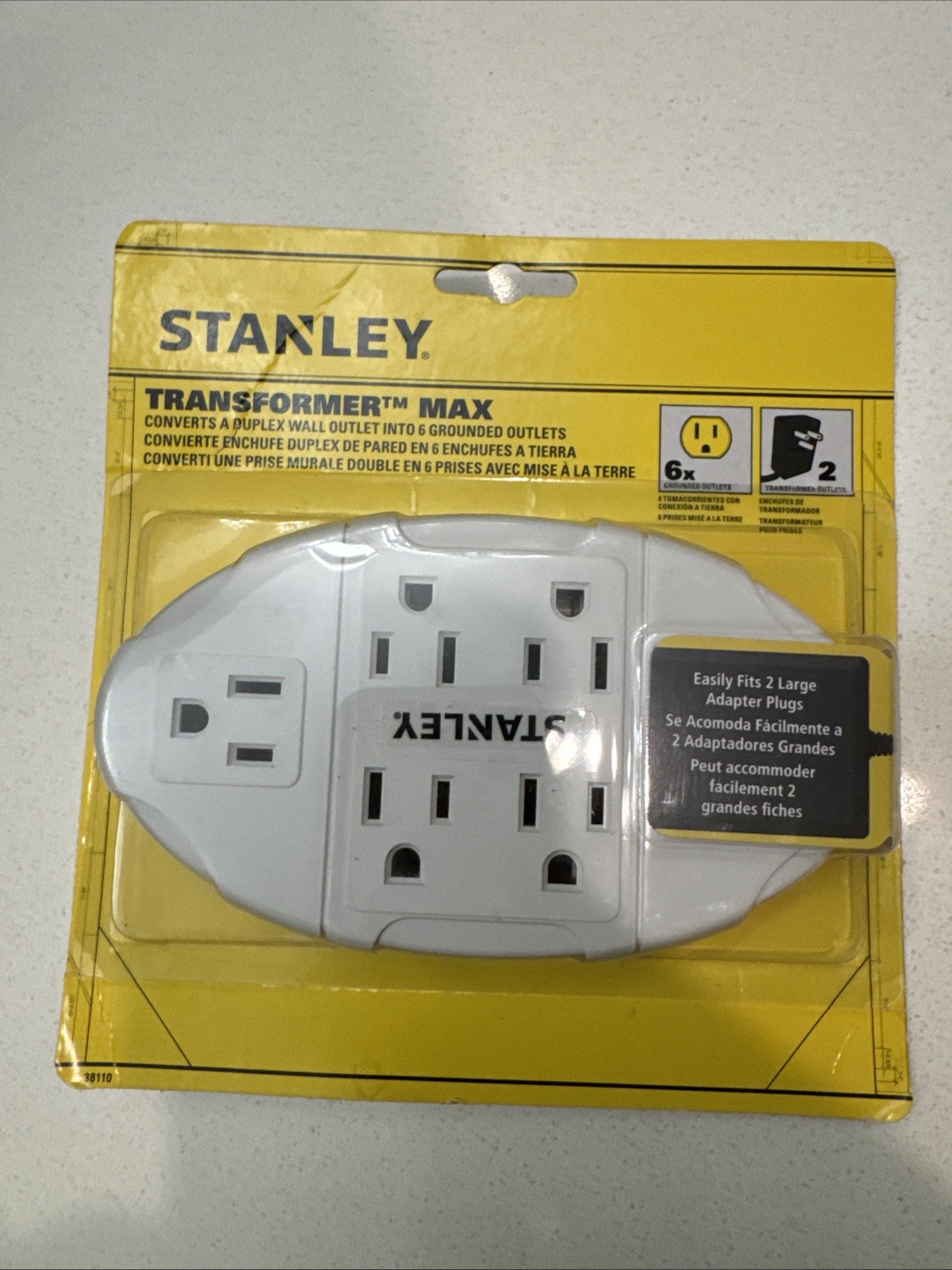 Stanley Transformer Max 6 Outlet Wall Tap Grounded Adapter New in Package