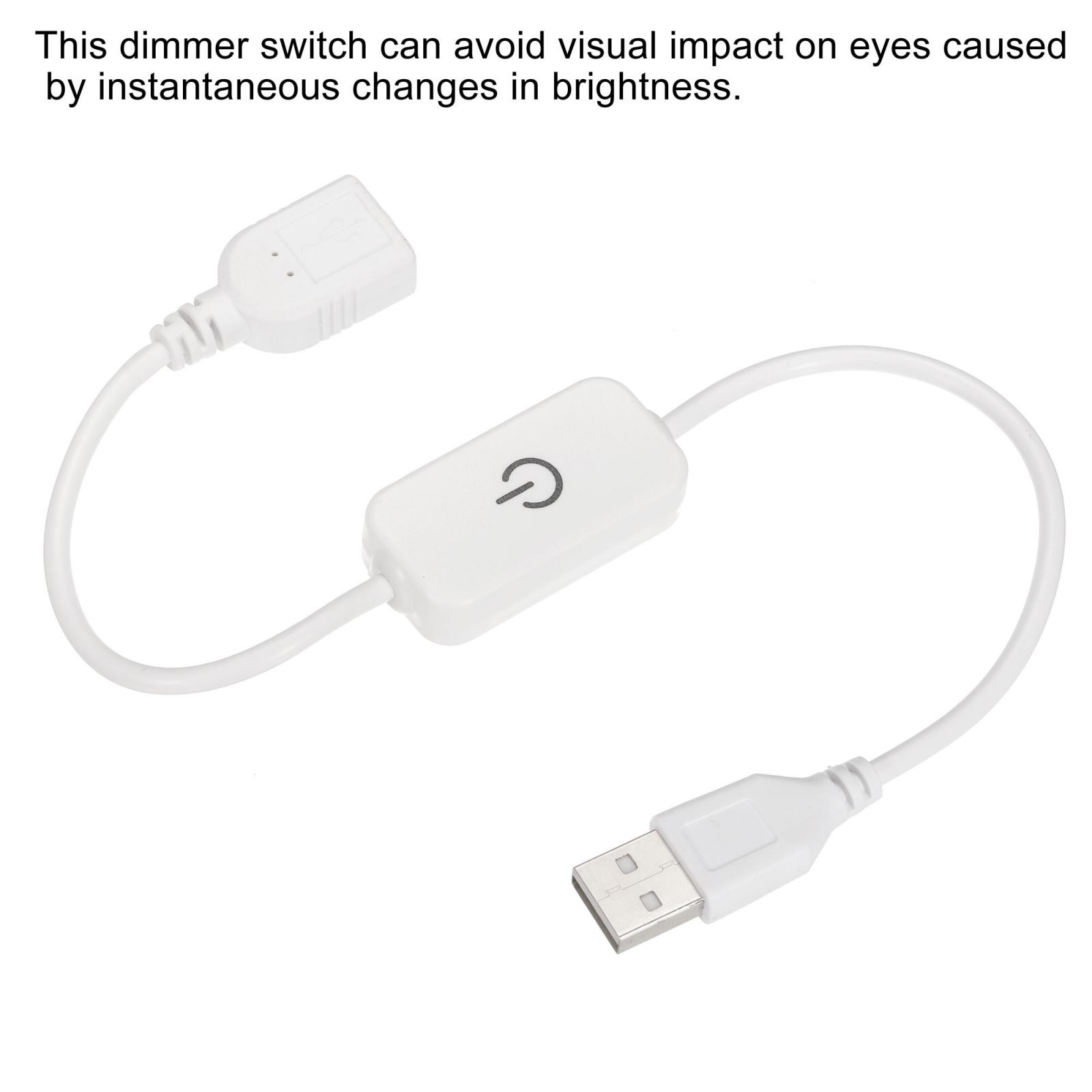 5V 3A USB Inline Tact Dimmer Switch LED Strip Lights Controller White