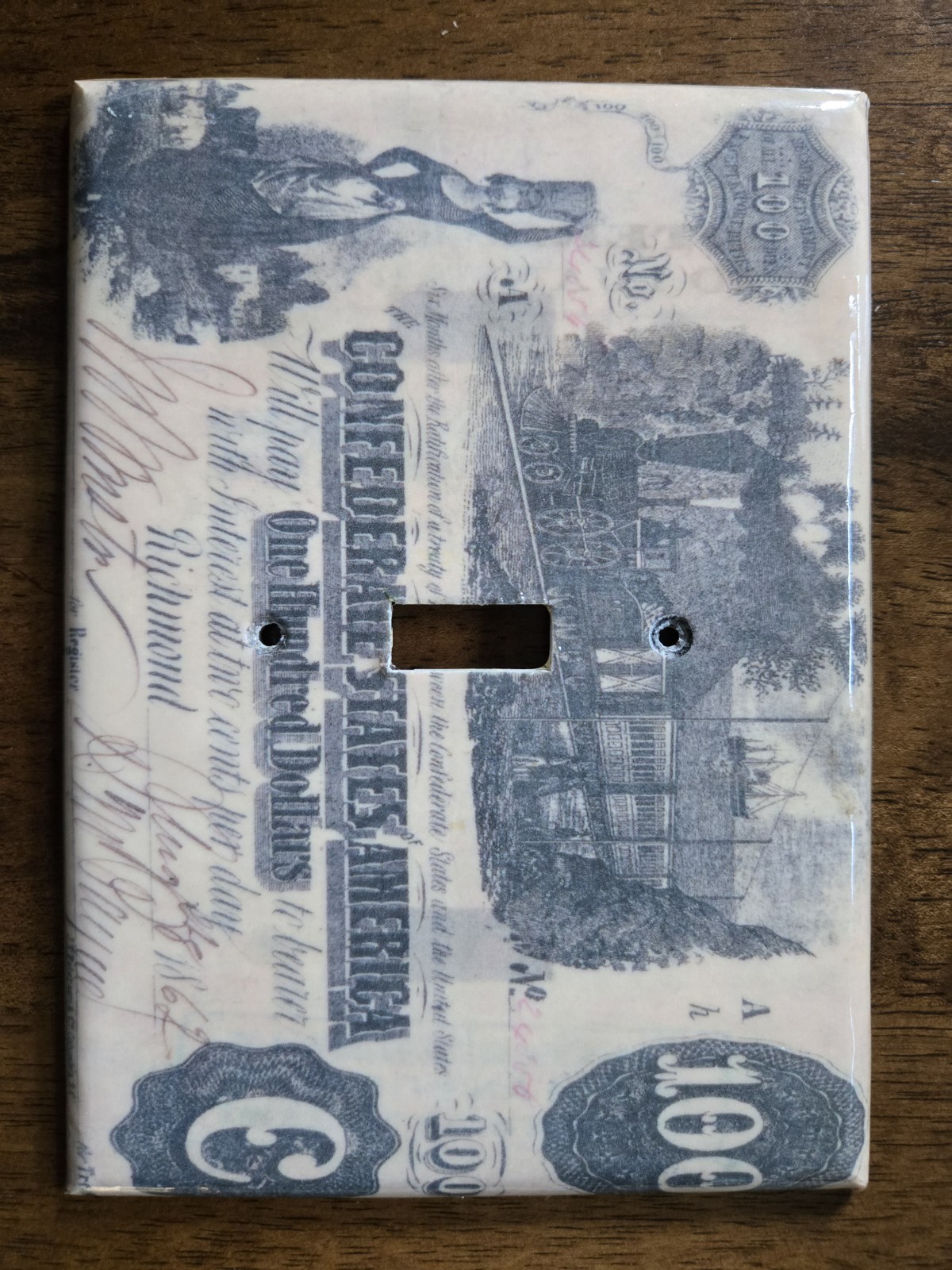 SwitchArt 1- or 3-Gang Wall Switch Plate Decorative Gloss Plastic Confederate