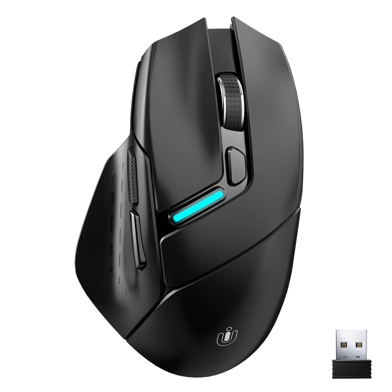 Uineer Ergonomic Wireless Mouse, 6 Adjustable DPI Up to 12800, 3-in-1 Multi Conn