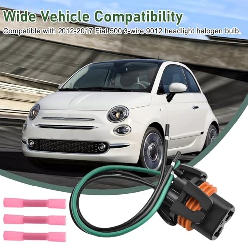 3-Wire 9012 Halogen Bulb Connector Pigtail Wiring Harness, Compatible with